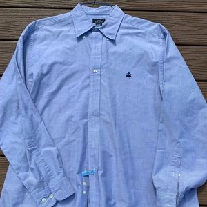 Brooks Brothers Blue Oxford Shirt with Logo, L, 100% Cotton, Barely Worn!
